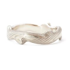 Minimal Silver Rings, Wax Carved Ring, Branch Wedding Band, Mokume Gane Ring, Handmade Silver Rings, Rustic Ring, Rustic Rings, Carved Ring, Soft Edges