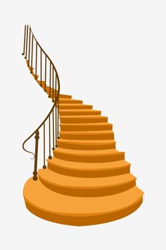 a set of stairs with railings and handrails on an isolated white background