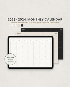 a tablet with a calendar on it and the text, 2021 - 202 month by month