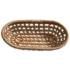 a woven basket is shown on a white background