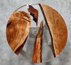 a glass plate with some wood pieces on it