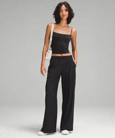 Swift Mid-Rise Wide-Leg Pant | Women's Pants | lululemon Lululemon Dance Studio Pants Outfit, Lululemon Pants, Card Sleeve, Women Pants, Dance Studio, Pants Outfit, Everyday Outfits, Women's Pants, Black Pants