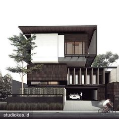 an artist's rendering of a house on the street