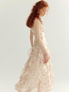 This is a romantic and feminine dress by Sincethen that is made out of high quality and sturdy material. With distinctive mood of the design and comfortable wear, you can style it for your casual daily outfit.- Back zipper closure- Light and delicate ruffle detail- Romantic and feminine mood Casual Ethereal Essence, Feminine Ruffle Hem Dress For Garden Party, Feminine Ruffled Midi Dress For Garden Party, Feminine Midi Dress With Ruffle Hem For Garden Party, Feminine Spring Ruffle Midi Dress, Feminine Spring Midi Ruffle Dress, Feminine Midi-length Ruffle Dress For Spring, Feminine Midi Dress With Ruffled Skirt And Straps, Feminine Ruffle Dress For Spring