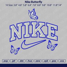 New Embroidery Designs, Custom Starbucks Cup, Cute Nike Outfits, Embroidered Nike, New Embroidery, Baby Lock, Nike Sweatshirt, Butterfly Embroidery, Diy Tote Bag