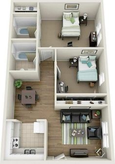 the floor plan for a two bedroom apartment