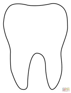 Tooth Doodle Art, Tooth Picture Printable, Teeth Template Free Printable, Tooth Outline Printable, Tooth Coloring Page, Tooth Drawing Simple, How To Draw A Tooth Step By Step, Tooth Printable Templates, How To Draw A Tooth