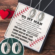 Baseball Couple Pendant Necklaces - Baseball - To My Man - Sometimes I Wish I Could Turn Back The Clock - Gner26008 Gifts For Baseball Boyfriend, Baseball Gifts For Boyfriend, Gifts To Give Boyfriend, Baseball Bf, Baseball Boyfriend Gifts, 2 Year Anniversary Gifts For Him, Small Gifts For Boyfriend, One Year Gift, Baseball Boyfriend