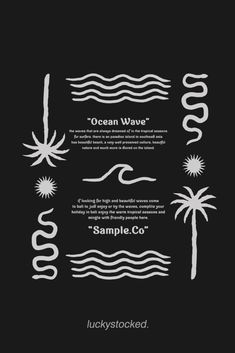 the ocean wave logo is shown on a black background