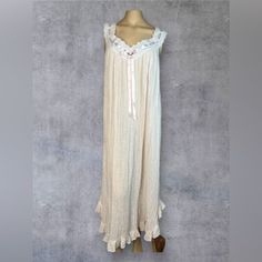 This Delicate, Vintage Victoria's Secret Nightgown Exudes Timeless Elegance. Crafted From Soft, Pale Pink Cotton Gauze, This Piece Features Intricate Lace Trim And A Charming Ribbon Detail On The Neckline. Ideal For Cozy Nights At Home Or As A Thoughtful Gift For Someone Special, This Romantic Nightgown Blends Comfort With A Touch Of Vintage Luxury. Specification Category: Women's Sleepwear Brand: Victoria's Secret Color: Pale Pink Size: Medium Material: 100% Cotton Country Of Origin: Dominican Republic Condition: Area In The Front Needs Tacked Down... Looks Like A Manufacture Imperfection. There Are No Rips Holes Or Stains *Please Note That All Vintage Clothing And Accessories Have Hi Romantic Nightgown, Fantasy Nightgown, Cotton Nightgown, Women's Sleepwear, Dominican Republic, Sleepwear Women, Pink Cotton, Victoria's Secret Pink, Pale Pink