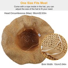 Ladies Summer Sun Hat Casual Brown Bucket Hat For Warm Weather, Brown Bucket Hat For Beach Season, Beige Vacation Hat For Outdoor, Outdoor Straw Bucket Hat With Flat Brim, Beige Outdoor Hat For Vacation, Summer Brown Bucket Hat For Beach Season, Lightweight Short Brim Hat For Vacation, Lightweight Short Brim Vacation Hat, Beige Outdoor Vacation Hat