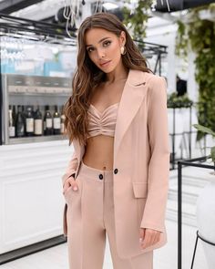 3-piece suit set for women: relaxed fit Blazer, straight high rise pants and Bralette Suits are available in 4 major sizes according to our size chart. Models are wearing a size SXSBUST 32-34 inches or 82-86 cmWAIST 23-24.8 inches or 59-63 cmHIPS 33-35 inches or 86-90 cmSBUST 34-35 inches or 86-90 cmWAIST 25-26 inches or 63-67 cmHIPS 35-37 inches or 90-94 cmMBUST 35-37 inches or 90-94 cmWAIST 26-28 inches or 68-71 cmHIPS 37-38.5 inches or 94-98 cmLBUST 37-38.5 inches or 94-98 cmWAIST 28-29.5 inc White Jumpsuit Formal, Pantsuit For Women, Black Pantsuit, Blazer With Belt, Trouser Suit, Office Wear Women, Suit For Women, Beige Blazer, Bralette Top