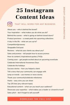 the 25 instagramm content ideas that will work for any business