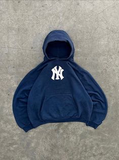 Akimbo Club, New York Hoodie, Usa Hoodie, Navy Blue Hoodie, Fashion Wishlist, Holiday Wishes, Blue Hoodie, Streetwear Outfits, Dream Wardrobe