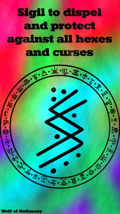 a colorful poster with the words, sign to dispel and protect against all hexes