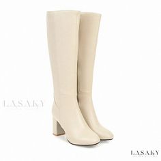 Lasaky - Over-The-Knee High Heeled Platform Martin Boots Shape Party, Heel Boots For Women, Comfortable High Heels, Elegant Boots, Rough Heels, High Quality Boots, Cozy Design, Knee High Heels, Chic Heels