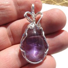 Wire wrapped Amethyst Pendant Argentium Sterling Silver Amethyst Point, Amethyst Jewelry, Argentium Silver, Amethyst Purple, Amethyst Pendant, Treasure Chest, Wrapped Pendant, Wire Wrapped Pendant, Amethyst Gemstone