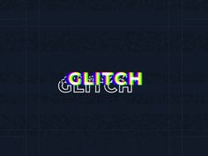 the word glitch is made up of multicolored letters on a black background