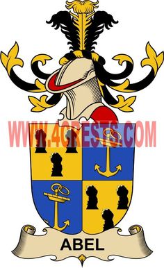 the coat of arms and crests of two people, one is holding an anchor