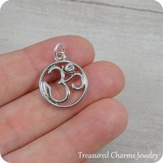 Om (Aum) Charm - Silver Plated Om Symbol Charm for Necklace or Bracelet Spiritual Silver Hypoallergenic Jewelry, Spiritual Sterling Silver Charms For Jewelry Making, Cadmium-free Symbolic Silver Jewelry, Spiritual Silver Jewelry Cadmium-free, Personalized Spiritual Silver Charms, Silver Round Pendant Spiritual Charm, Spiritual Silver Cadmium-free Jewelry, Spiritual Antique Silver Charms Jewelry, Spiritual Silver Charms With Lobster Clasp