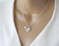 "Personalized Silver Wax Seal Initial Necklace handcrafted in Fine Silver with your Custom Initial. Included is a beautiful Pearl, and Sterling Silver Ball Chain. Beautiful ornate style of letters! - Fine Silver pendant (.999 silver) - approx. 5/8\" in diameter - 18\" Sterling Silver Chain This wonderful pendant is romantic and gorgeous, and has such a great silver feel! It also includes recycled silver! Handcrafted - each one individually after purchase, 3-4 business days. This listing is for * Mens Cufflinks Wedding, Wax Seal Initials, Silver Shamrock, Wax Seal Necklace, Silver Opal Ring, Silver Monogram, Precious Metal Clay, Cufflinks Wedding, Monogram Necklace