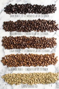 coffee beans on a marble counter top with instructions for how to make them look like they are