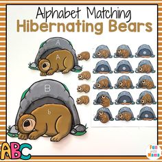 an alphabet matching game with bears and hippos