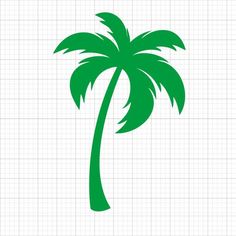 a green palm tree is shown on a gridded paper background with the words,