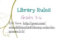 a business card with the words library rules