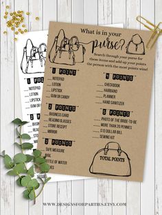 what is in your purse? printable shopping list