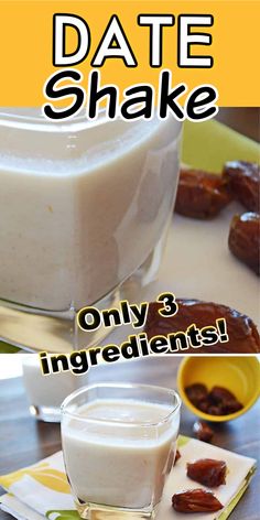 dates and milk are the only ingredients needed to make date shake for breakfast or dessert