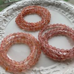 #1 6.9mm #2 6.5mm #3 7mm #4 7mm #5 6.5mm Hand-strung Agate Stretch Bracelet, Nanhong Agate, Agate Bracelet, Agate Necklace, Ring Fit, Nature Bracelets, Agate Beads, Live Lokai Bracelet, Beaded Bracelet