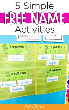 five simple free name activities for kids