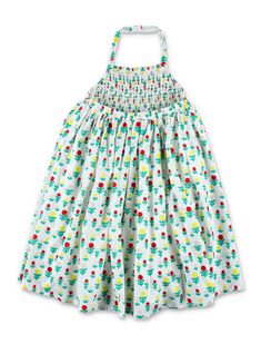 Cotton Floral Halterneck Dress By Stella Mccartney Kids. Featuring: Halterneck Fastening Sleeveless Shirred Panel At Chest Floral Motif Lined Composition: 100% cotton Green Cotton Summer Sleeveless Dress, Green Cotton Sleeveless Summer Dress, Red Sleeveless Cotton Sundress, Summer Cotton Dress With Smocked Back, Cotton Sleeveless Halter Neck Dress For Beach, Cotton Halter Neck Sleeveless Dress For Beach, Sleeveless Cotton Halter Neck Dress For Beach, Casual Cotton Halter Neck Sundress, Cotton Multicolor Dress With Smocked Back