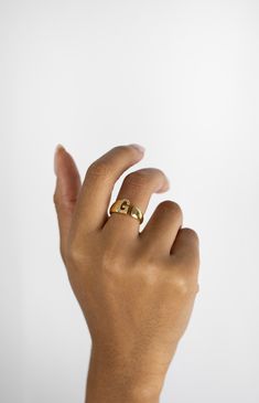 The Initial Ring is an adjustable gold plated ring with a front-facing opening and a cubic zirconia encrusted initial. Great for everyday wear. Initial Ring, Birthday List, Plated Ring, Gold Plated Rings, Gold Collection, Necklaces Bracelets, Cubic Zirconia, Initials, Everyday Wear