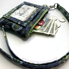 a purse with some money in it sitting on a table