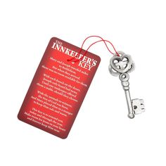 a key is attached to a red tag that says, the innkeeper's key