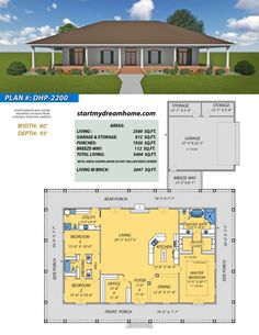 the plan for a house with two floors and an open floor plan