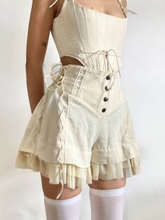 These Pirate Core Mesh Patchwork High Waist Shorts are crafted from a lightweight blend of polyester and spandex. Offering a comfortable and flattering fit, they're perfect for both athletic and casual activities. Womens High Waisted Shorts, Crop Pullover, Mini Short, Ruffle Shorts, Vintage Shorts, Lolita Fashion, Look Fashion, Short Pants, Fashion Pants