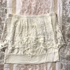 Venus White Lace Bandeau Top. Lace Over Super Soft Tee Shirt Material. Brand New Condition With No Stains Or Rips, Worn 2-3 Times. Cute Summer Wear Can Be Dressed Up Or Down. No Size Tag (I Cut It Out Because It Scratched My Back) Looks Super Cute With Jean Shorts Or Black Black Slack Shorts Too! Not A White White But Not Off White Slack Shorts, Lace Bandeau Top, Cut It Out, Lace Bandeau, Black Slacks, Cut It, Bandeau Top, White White, Summer Wear