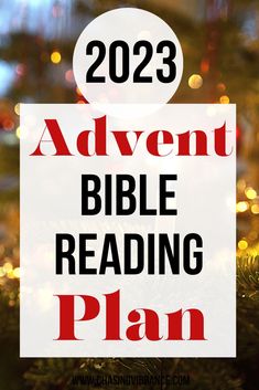 a christmas ornament with the words bible reading plan in red and black on it