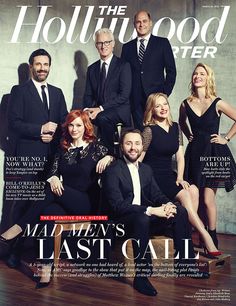 the hollywood reporter magazine cover features men and women in black outfits, posing for a group photo