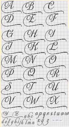 some type of handwriting that has been written in cursive writing, including the letters and