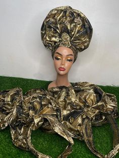 This beautiful hats is made from Premium 3D Sego Gele. :Suitable for all head type and is one size fits all. : it also Suitable for all  season because of comfort it gives.  :it is Great for Wedding parties, church, thanksgiving, brides, bride's mother, wedding Anniversary, Christmas party, child's dedication, birthday parties and other special occasions ; Pre-styled  Auto Gele Headscarf  Ready to wear with ipele/shoulder piece  ;it can be pre-order in any color and style. Send a DM and you'll b Adjustable Yellow Headwrap For Party, Adjustable Yellow Headwrap For Parties, Gold Turban Headband For Party, Gold Turban Style Headband For Party, Yellow Adjustable Party Turban, Adjustable Yellow Party Turban, Gold Adjustable Headwrap, Adjustable Gold Headwrap, Gold Adjustable Cap