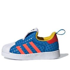 Lego x Adidas originals Superstar 360 TD H02731 Shocking Blue, Limited Edition Sneakers, Lego For Kids, Adidas Originals Superstar, Adidas Kids, Sports Sneakers, Adidas X, Adidas Superstar Sneaker, Sport Sneakers