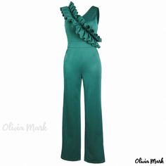 Olivia Mark - Sleek Sleeveless Backless High-Waisted Wide Leg Jumpsuit for a Sensual Casual Look Velvet Jumpsuit, Jumpsuit Chic, Pant Length, Long Sleeve Jumpsuit, Stretch Velvet, Wide Leg Jumpsuit, Casual Chic, Casual Looks, Casual Wear