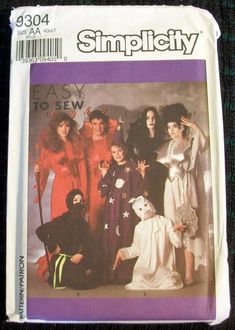 a group of women in costumes posing for a photo on the cover of a sewing pattern