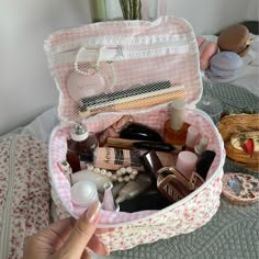 Peony - Vanity Bag - Moon Nude Cosmetics Travel Bag, Makeup Bag Floral, Cosmetics Bag Aesthetic, Makeup Pouches Aesthetic, Makeup Bag With Compartments, Cute Makeup Collection, Makeup Bags Cute, Cute Makeup Items, Pink Makeup Bags