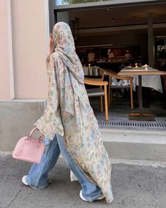 if abaya was a painting✨ Abaya, modest fashion, abaya fashion, printed abaya, Dubai abaya, hijab fashion, ootd , hijab outfit , modest outfit, abaya fashion #abaya #abayafashion #abayadubai #abayastyle #modestfashion #modeststyle #hijabfashion Pink Abaya Outfit, Hijab Summer Dress, Hijab Outfit Modest, Hijab Fashion Inspiration Abayas, Summer Modesty, Hijab Style Summer, Abaya Summer, Coat Abaya, Outfit Abaya