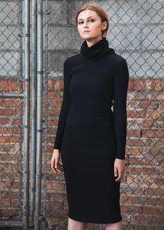 Black Maxi Bodycon Dress Outfit, Elegant Winter Turtleneck Bodycon Dress, Elegant Turtleneck Bodycon Dress For Winter, High Neck Ribbed Bodycon Midi Dress, Ribbed Bodycon High Neck Midi Dress, Ribbed High Neck Bodycon Midi Dress, High Neck Ribbed Midi Dress, Chic Ribbed Fitted Turtleneck, Winter Turtleneck Bodycon Dress